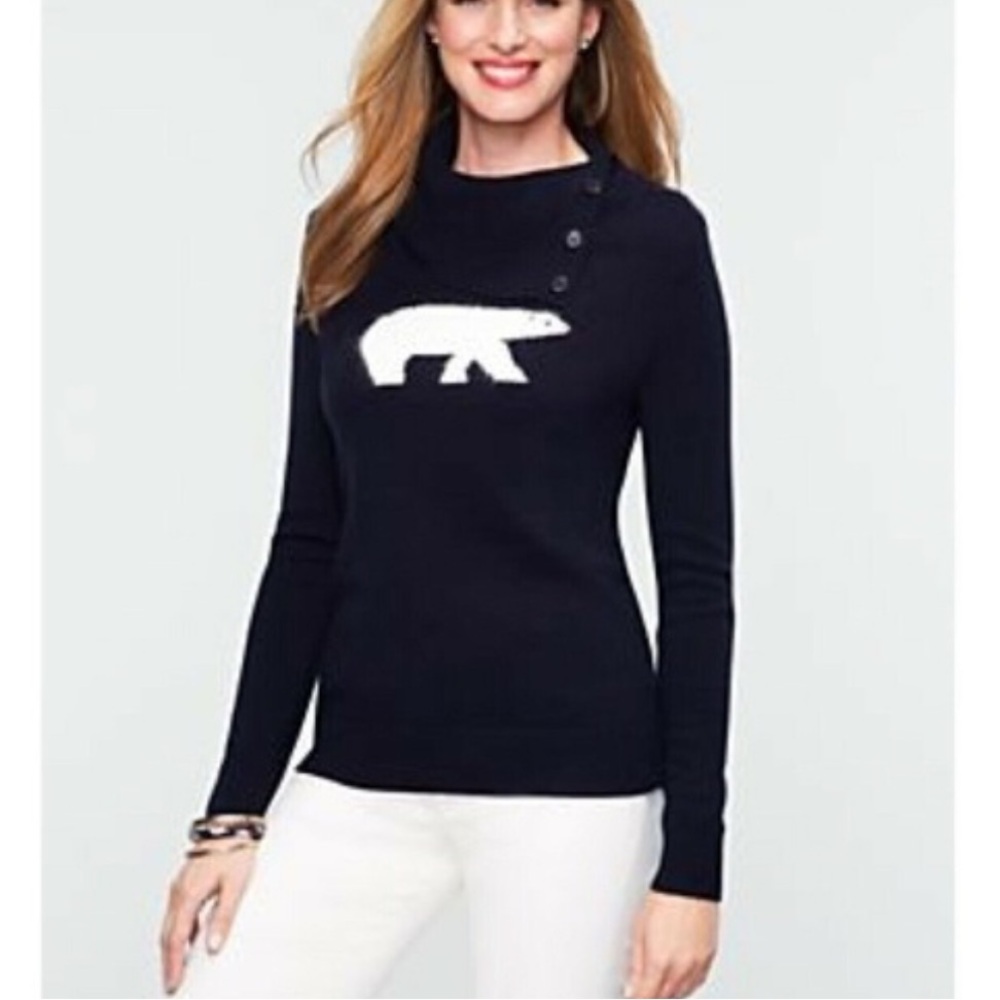 Talbots polar bear turtle neck sweater small
